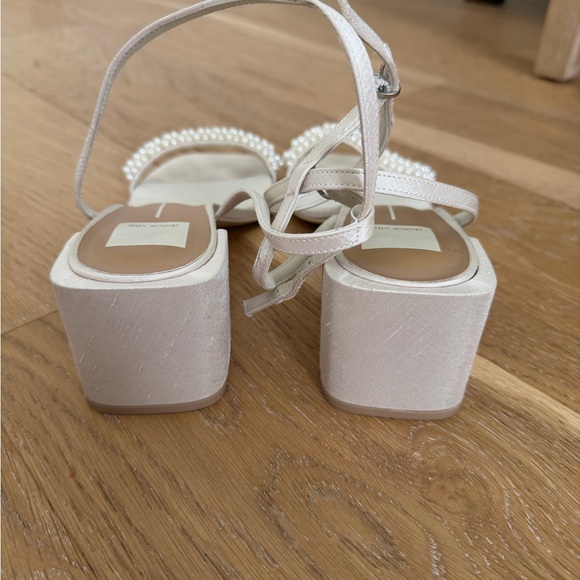 Dolce Vita Ivory Pearl-Strap Satin Heels - Picture 4 of 5